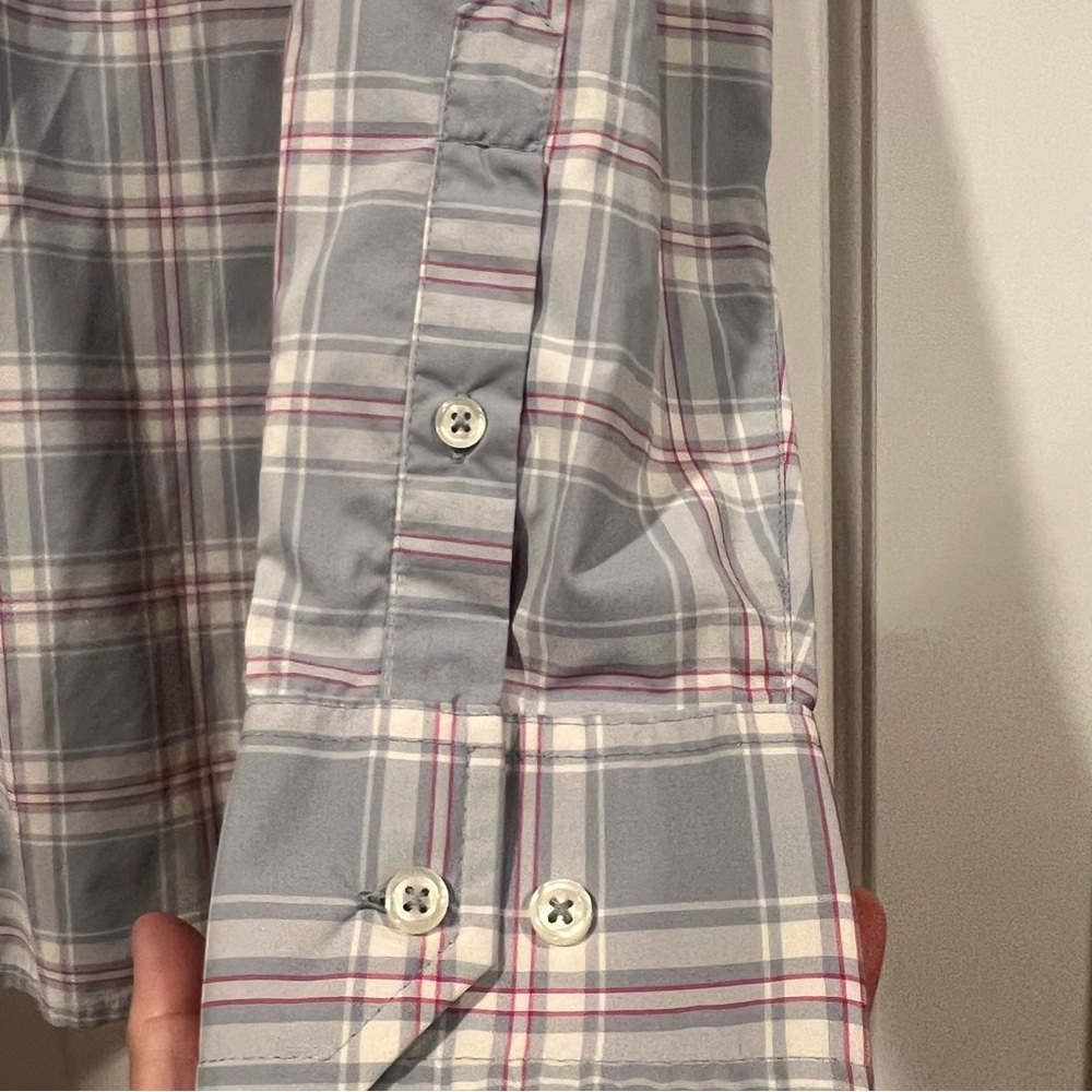 Tommy Bahama The Siesta key shirt Men's Gray and pink Plaid Shirt medium - Picture 3 of 7